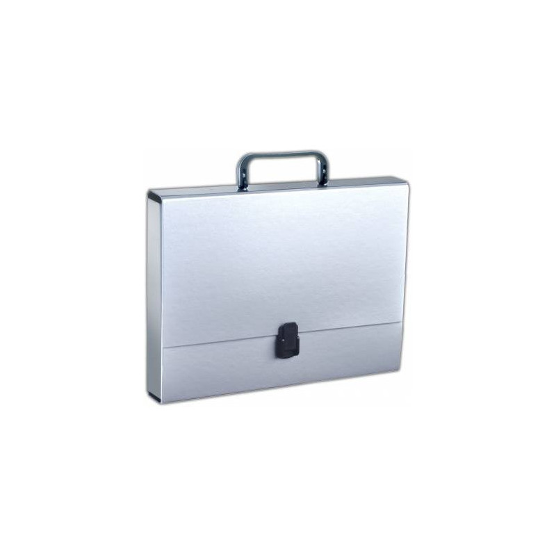 Teczka z rączką A4 5cm srebrna TT6748