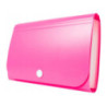 Teczka harmonijkowa PP na zatrzask różowa 178x118x31mm BT613-R TETIS