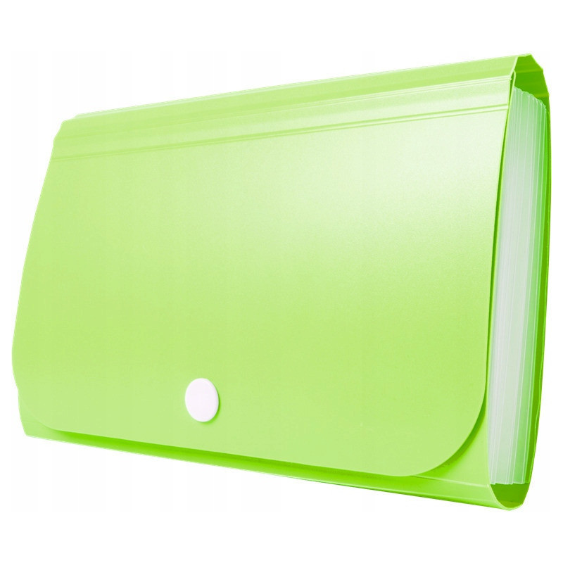 Teczka harmonijkowa PP na zatrzask zielona 178x118x31mm BT613-Z TETIS