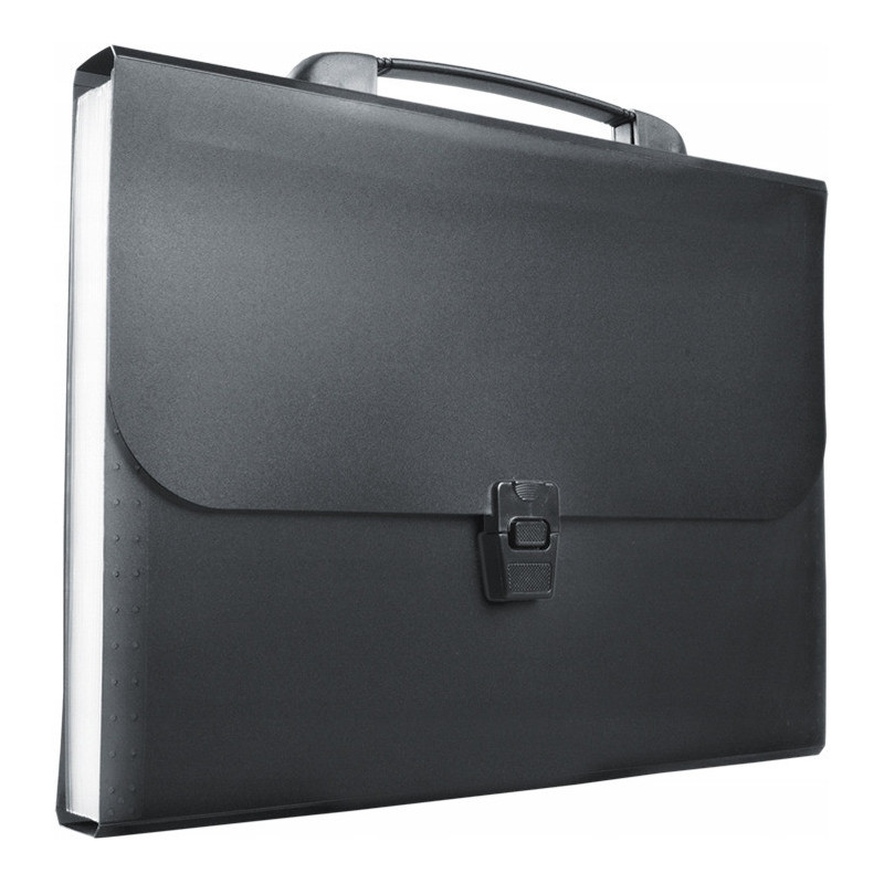 Teczka A4 harmonijkowa PP 13 przegródek z rączką czarna BT623-V TETIS