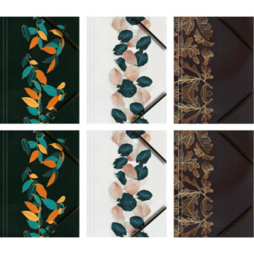 Teczka kartonowa A4 z gumką na rogach 350g. LIŚCIE (6sztuk) BT601-M2 TETIS