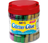 Klej z brokatem AMOS GCL10BK50 10.5ml 6kol-50sztuk w wiaderku 170-2220