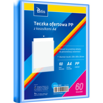 Teczka ofertowa A4 PP 60 koszulek NIEBIESKA BT630-N60 TETIS