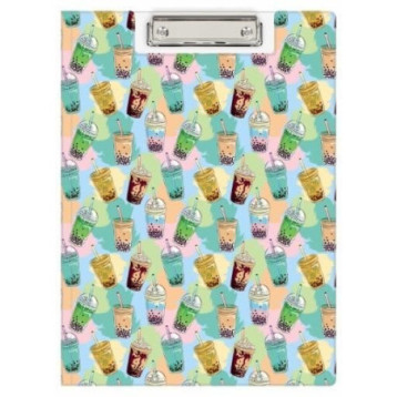 Teczka z klipem A4 z nadrukiem BUBBLE TEA KHN-04-37 BIURFOL