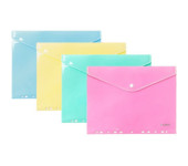 Teczka kopertowa A4 wpinana do segregatora PP 10 sztuk mix pastelowy TKZP-A4 BIURFOL
