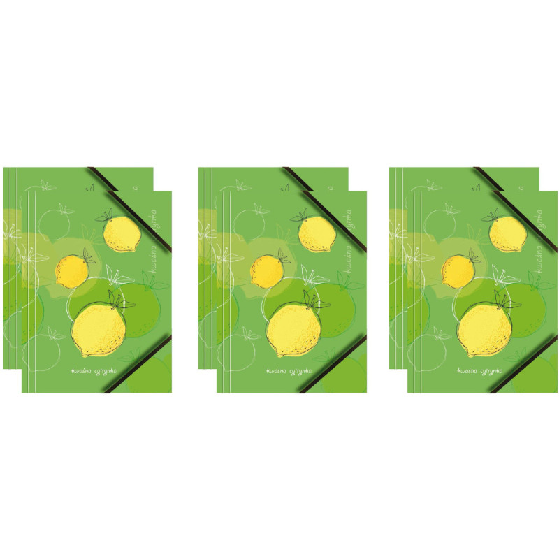 Teczka kartonowa A4 z gumką narożną KWAŚNA CYTRYNKA BT601-A1 TETIS
