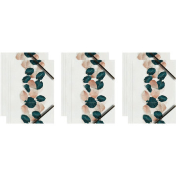 Teczka kartonowa A4 z gumką narożną LIŚCIE NA BIAŁYM TLE BT601-B2 TETIS