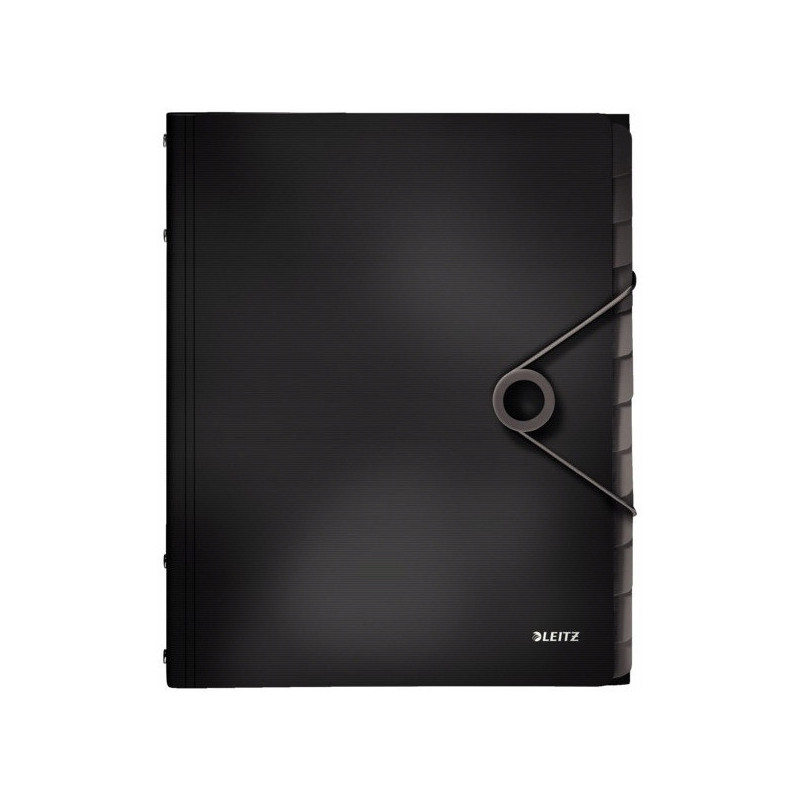 Teczka segregująca 12 przekładek czarna PP LEITZ SOLID 45701095