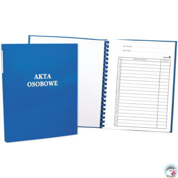 Teczka akt osobowych ABCDE okładka twarda binda wew. bez treści, niebieska 1824-339-139 WARTA