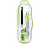 Cyrkiel szkolny z ołówkiem + temperówka w etui PC-102 zielony TT7638 PENMATE