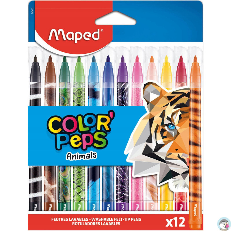 Flamastry Colorpeps animals 12 szt. 845403