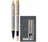 Komplet pióro kulkowe + długopis IM brush metal GT PARKER 2093217