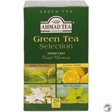 Herbata AHMAD Green Tea Selection zielona (20 torebek) (PURE, LEMON, JASMINE, MINT MISTIQUE)