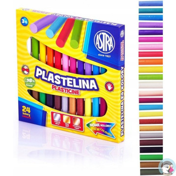 Plastelina szkolna dla dzieci zestaw 24 kolory 303110001 ASTRA