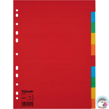 Przekładki karton A4 10 kart ESSELTE 100201 kolorowe bez karty opisowej