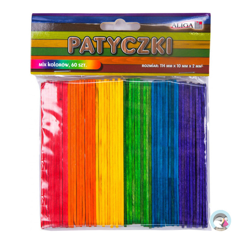 Patyczki 6 kolorów 114x 10x2mm (60szt.) ALIGA PK-3274