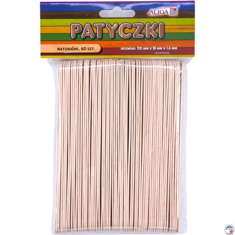 Patyczki naturalne 150x18x1.6mm (60szt.) PK-3304 ALIGA