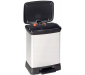 Kosz na śmieci CURVER DECO BIN z pedałem 10L+18L srebrny metalizowany 02165-582-00 203291