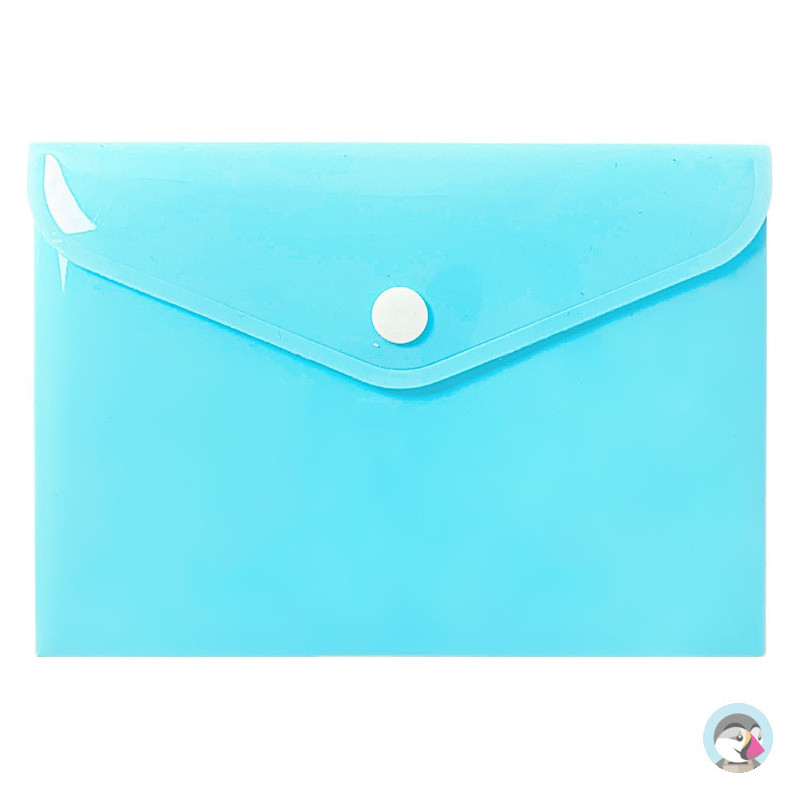 Teczka kopertowa na dokumenty A6 na zatrzask PP pastelowy niebieski TKP-A6-02 BIURFOL