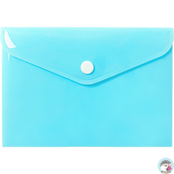 Teczka kopertowa na dokumenty A6 na zatrzask PP pastelowy niebieski TKP-A6-02 BIURFOL
