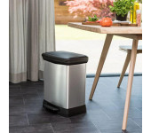 Kosz na śmieci CURVER DECO BIN z pedałem 30L srebrny metalizowany 02164-582-00 203278