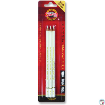 Węgiel w drewnie 3szt. 2,3,4 biały 88121 KOH-I-NOOR