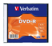 Płyta DVD-R 4,7GB VERBATIM slim kolor Matt Silver 43557