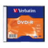 Płyta DVD-R 4,7GB VERBATIM slim kolor Matt Silver 43557