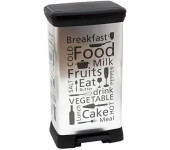 Kosz na śmieci CURVER DECO BIN z pedałem 50L srebrny metalizowany wzór KITCHEN 02162-K07-01 205873