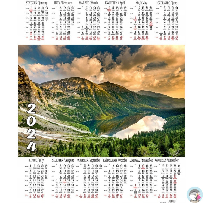 Kalendarz jednoplanszowy P1 MORSKIE OKO BESKIDY