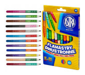 Flamastry dwustronne zestaw 12 sztuk || 24 kolory pisaki mazaki 314118001 ASTRA