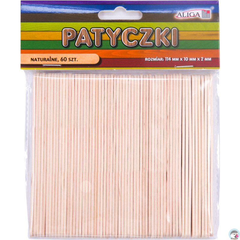Patyczki naturalne 114x10x2mm (60szt.) ALIGA PK-3243