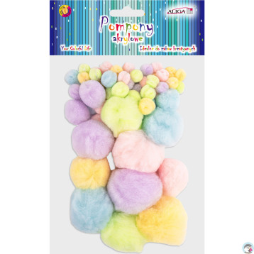 Pompony akrylowe mix kolorów pastelowych i rozmiarów (60) POM-9969 ALIGA Pompony akrylowe mix kolorów pastelowych i rozmiarów (60) POM-9969 ALIGA