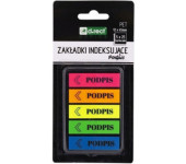 Zakładki indeksujące PET D.RECT 12x45mm 5x25szt PODPIS 110503