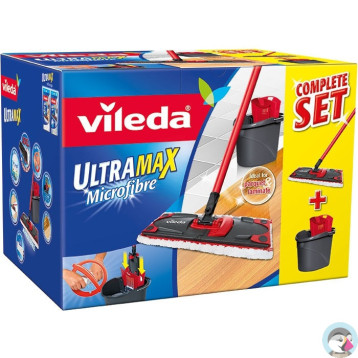 Zestaw w kartonie VILEDA ULTRAMAX mop płaski + wiadro 155737 Zestaw w kartonie VILEDA ULTRAMAX mop płaski + wiadro 155737