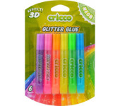 Klej brokatowy neonowy 10g. 6 kolorów CRICCO 3D CR950B6