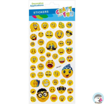 Naklejki emotki puffy 90x205mm 567336 CRAFT WITH FUN Naklejki emotki puffy 90x205mm 567336 CRAFT WITH FUN