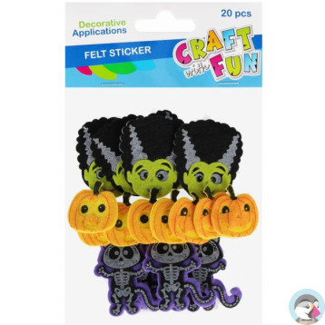 Naklejki filcowe Halloween mix 20szt. 572680 CRAFT WITH FUN Naklejki filcowe Halloween mix 20szt. 572680 CRAFT WITH FUN