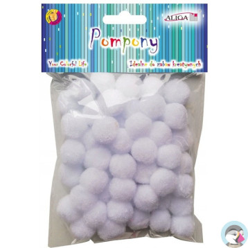 Pompony POM-401 białe 2cm op.60szt. Pompony POM-401 białe 2cm op.60szt.