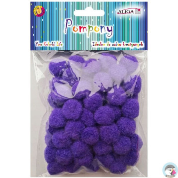 Pompony POM-405 fioletowe 2cm op.60szt. ALIGA Pompony POM-405 fioletowe 2cm op.60szt. ALIGA