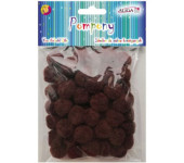 Pompony POM-410 brązowe 2cm op.60szt. ALIGA