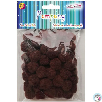Pompony POM-410 brązowe 2cm op.60szt. ALIGA Pompony POM-410 brązowe 2cm op.60szt. ALIGA