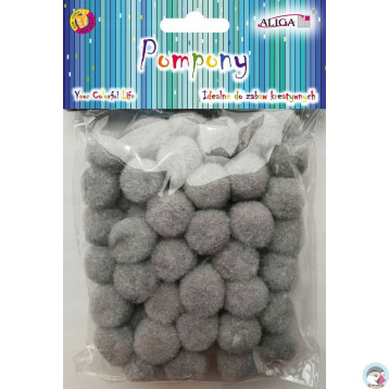 Pompony POM-411 szary 2cm op.60szt. ALIGA Pompony POM-411 szary 2cm op.60szt. ALIGA