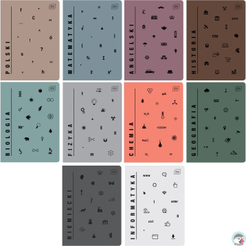 Zestaw zeszytów A5 60k klasa 5-6 (10szt) Pol Fiz Niem Geo Bio Chem Ang Hist Inf Mat INTERDRUK Zestaw zeszytów A5 60k klasa 5-6 (10szt) Pol Fiz Niem Geo Bio Chem Ang Hist Inf Mat INTERDRUK