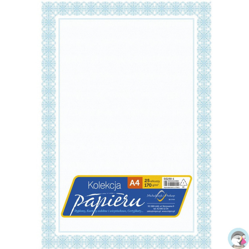 Dyplom certyfikat 170g (25 arkuszy) DZ250-1 MICHALCZYK I PROKOP
