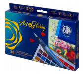 Zestaw farb akwarelowych ASTRA Art&Hobby 36kol. z pędzelkiem wodnym i paletką 602124006