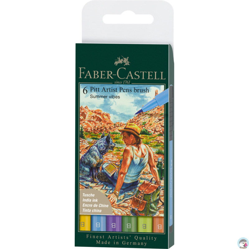 Pisaki artystyczne PITT ARTIST SUMMER 6 kolorów, etui 167178 Faber-Castell