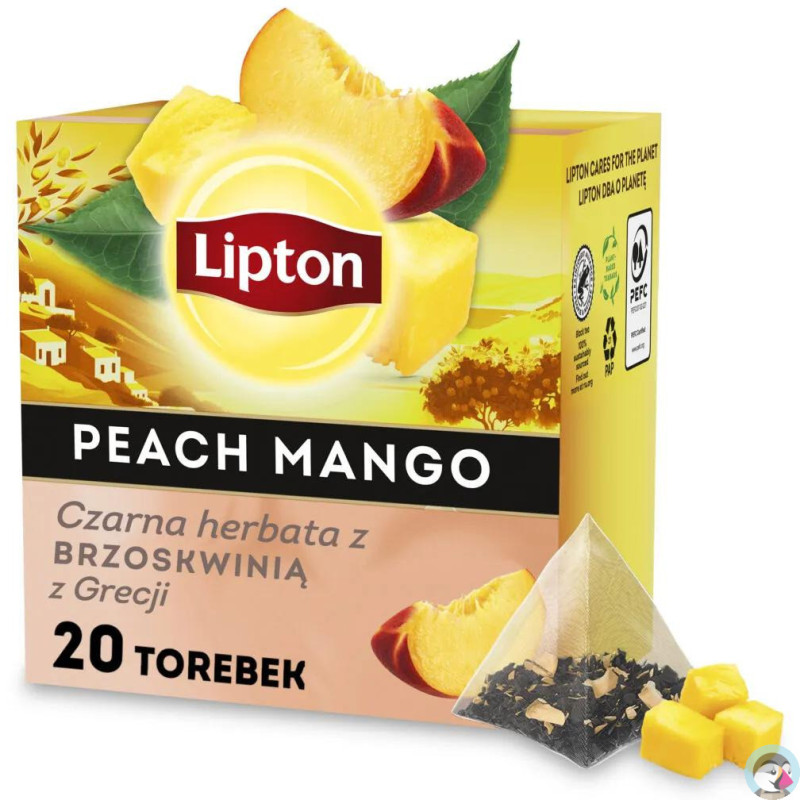Herbata LIPTON PIRAMID (20 torebek) czarna z Brzoskwinią & Mango