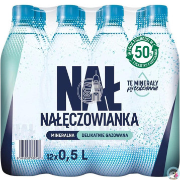 Woda mineralna NAŁĘCZOWIANKA 0.5L (12szt) delikatnie gazowana