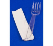 Widelec plastikowy wielorazowy przezroczysty (opakowanie 50szt)